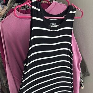 Black and White Striped Women's Dress